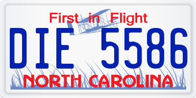 NC license plate DIE5586