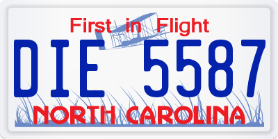 NC license plate DIE5587