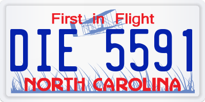 NC license plate DIE5591