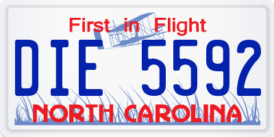 NC license plate DIE5592