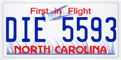 NC license plate DIE5593