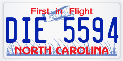 NC license plate DIE5594