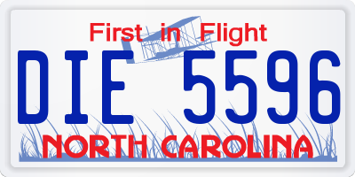NC license plate DIE5596