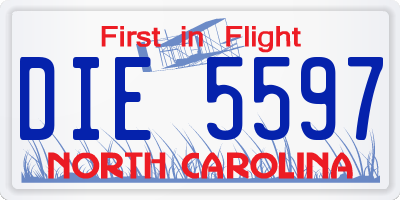 NC license plate DIE5597
