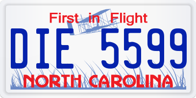 NC license plate DIE5599