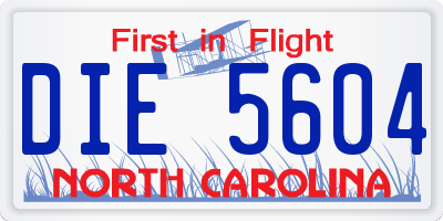 NC license plate DIE5604
