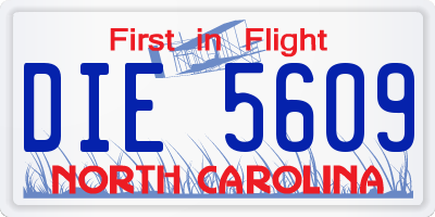 NC license plate DIE5609
