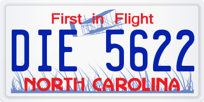 NC license plate DIE5622