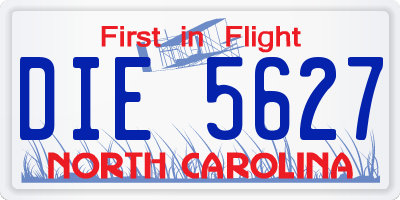 NC license plate DIE5627