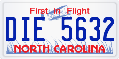 NC license plate DIE5632