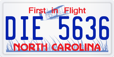 NC license plate DIE5636