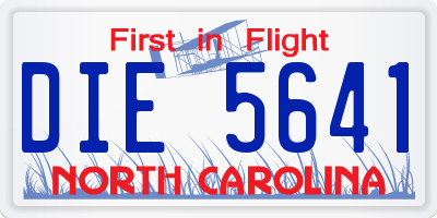NC license plate DIE5641