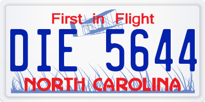 NC license plate DIE5644