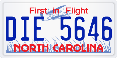 NC license plate DIE5646