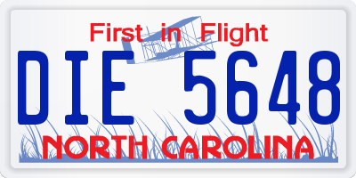 NC license plate DIE5648