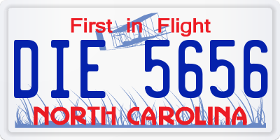NC license plate DIE5656