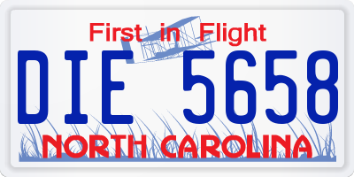 NC license plate DIE5658