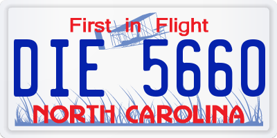 NC license plate DIE5660
