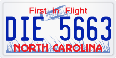 NC license plate DIE5663