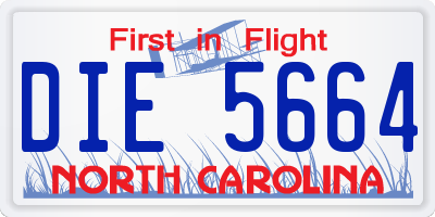 NC license plate DIE5664