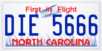 NC license plate DIE5666