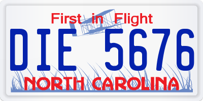 NC license plate DIE5676