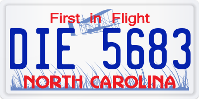 NC license plate DIE5683