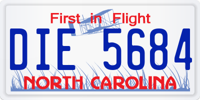 NC license plate DIE5684