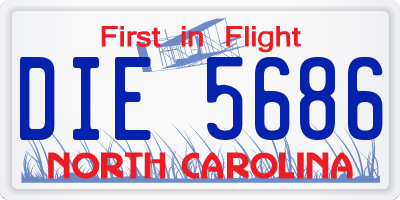 NC license plate DIE5686