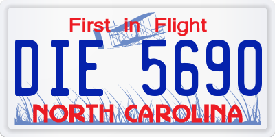 NC license plate DIE5690