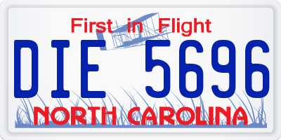 NC license plate DIE5696