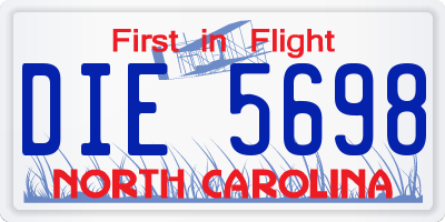 NC license plate DIE5698