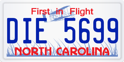 NC license plate DIE5699