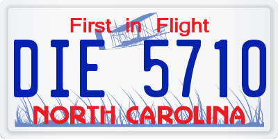 NC license plate DIE5710