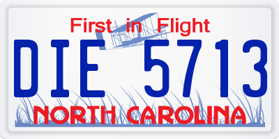 NC license plate DIE5713