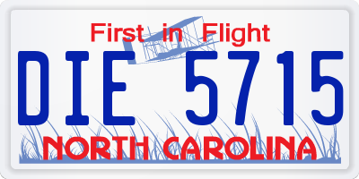 NC license plate DIE5715