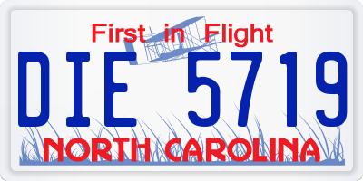 NC license plate DIE5719