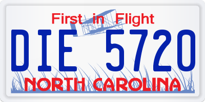 NC license plate DIE5720