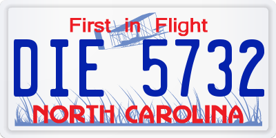 NC license plate DIE5732