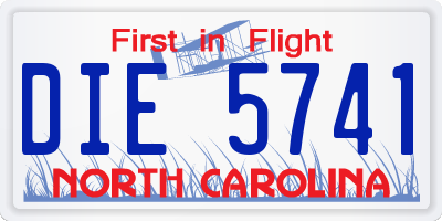 NC license plate DIE5741