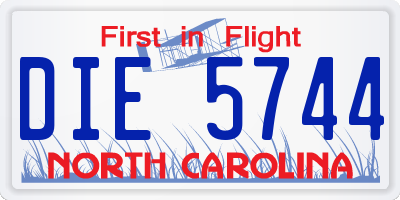 NC license plate DIE5744