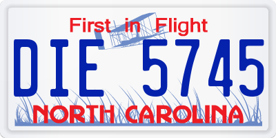 NC license plate DIE5745