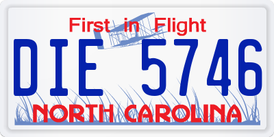 NC license plate DIE5746