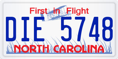 NC license plate DIE5748