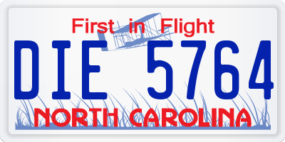 NC license plate DIE5764