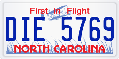 NC license plate DIE5769