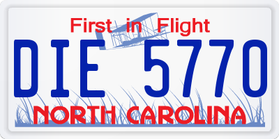 NC license plate DIE5770