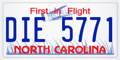 NC license plate DIE5771