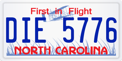 NC license plate DIE5776