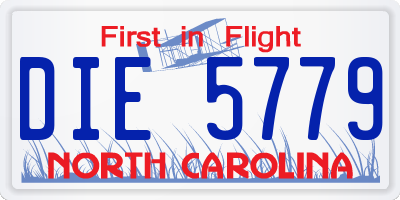 NC license plate DIE5779